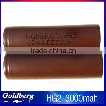 High quality lg hg2 18650 li ion battery in stock 20A high drain 3000mah high capacity 18650 li-ion rechargeable battery 3.7v