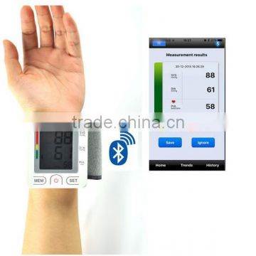 Medical bluetooth 4.0 blood pressure meter digital wireless wrist blood pressure monitor