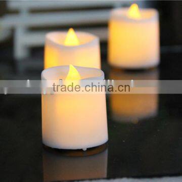 white mini led canle tea light candle wave top with CR2032 battery