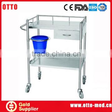 Stainless steel 2 layers serving trolley