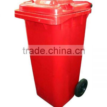 120L HOT HDPE outdoor standing plastic dust bin with wheels and handle