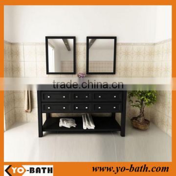 60 inch double sink fossil marble bathroom cabinet with fossil marble top