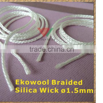 2014 1.5mm Braided silica wick spool for E cigarette Ekowool silica wick hot selling in UK