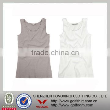 Natural Bamboo Lycra Strech Solid White Ladies Tank Top