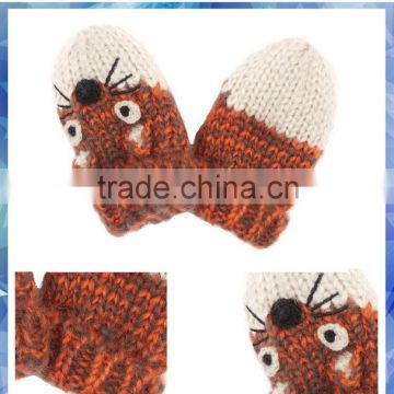 100% acrylic mouse knitted baby gloves mitten