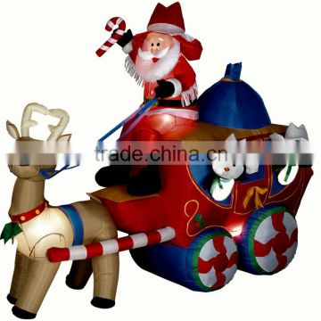 Giant christmas inflatable santa claus with reindeer