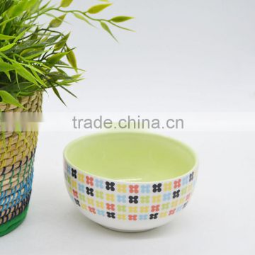 Green color 4.5 inch ceramic bowl for kids