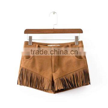 Ladies Soft Goat Suede Leather Shorts