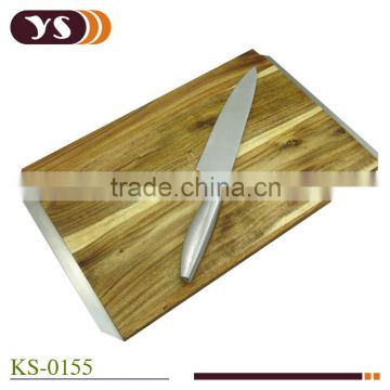 acacia wood cutting board and S.S chef knife set