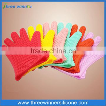 Kitchenware silicone cooking gloves heat resistant silicone bbq gloves