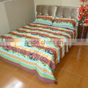 soft Multi-color thread blanket with pillowcase
