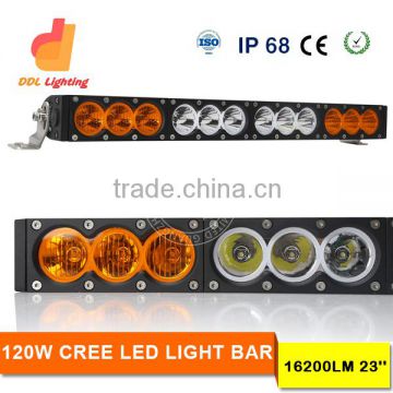 lighting manufacturer 22inch spot/flood beam 120w amber led light bar for trucks