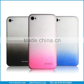 New arrival gradient color rubber oil coating case for iPhone 4