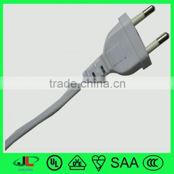 Swiss type plug 2 pin plug 250V electrical power cord cable wire