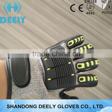 13 Guage Nylon Nitrile Sandy Palm TPR Back Impact Resistant And Anti Vibration Work Glove