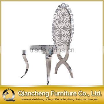 delicate printing PU stainless steel chair wedding chair