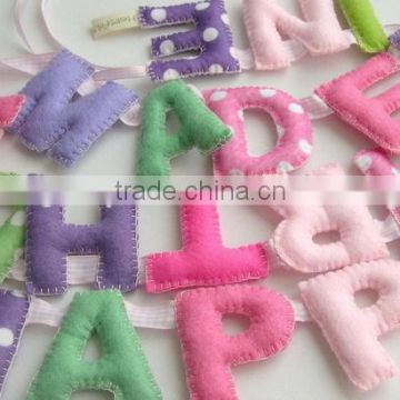 2017 best selling new products promotional custom fabric felt birthday party decorations hangers for gifts party supplies