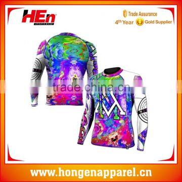 Hongen apparel Sublimation Printing Sportswear custom Mma Rash Guard