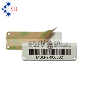 Factory made metal barcode adhesive stickers