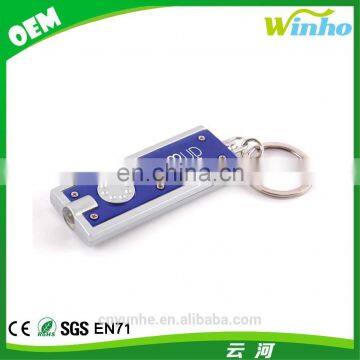 Winho Slim rectangular flash light with swivel key chain