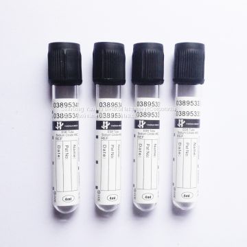 4nc black top evacuated blood collection tube