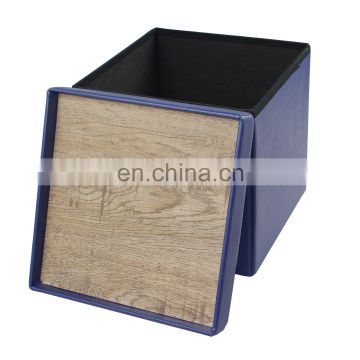 Customized Storage Ottoman wooden serving with tray table for dinner and coffee tea