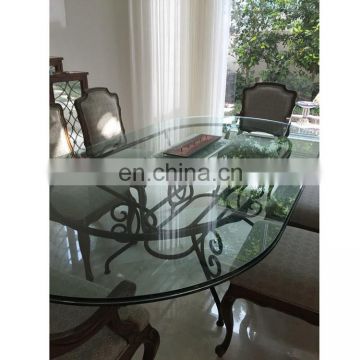 High Quality Clear Oval Dining Glass Table Top