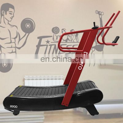 a economic commercial woodway pattern non-motorized manual curve treadmill body strong gym equipment treadmill