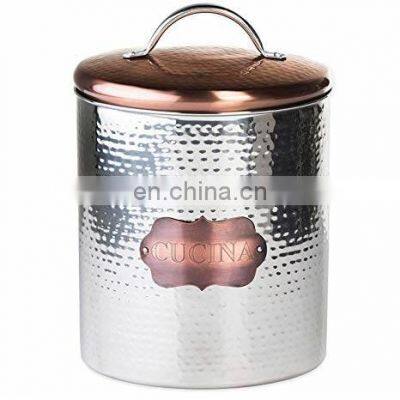 shiny hammered canister sets