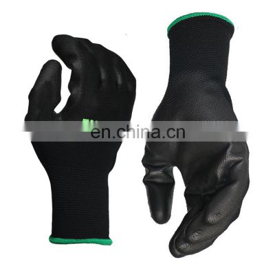 13g Polyester Seamless Knitting High Dexterity PU Work Gloves with ce Logo