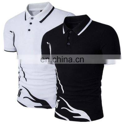 Men's POLO shirt summer new print men's casual short-sleeved T-shirt European POLO shirt men