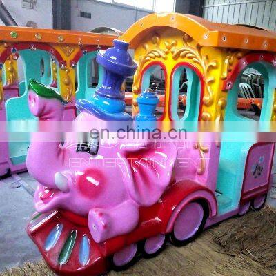 Cute Animal Train Funfair Rides Elephant Electric Trackless Train Ride for Kids for Sale
