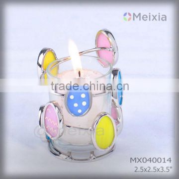 MX040014 china wholesale tiffany style stained glass candle holder for holiday gift or home decoration piece