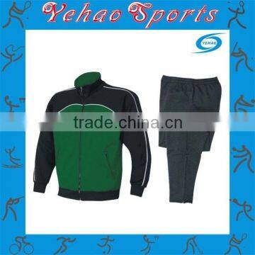 green black polyester custom track suit