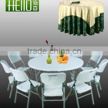 cheap palstic fold-in-half round table with chairs