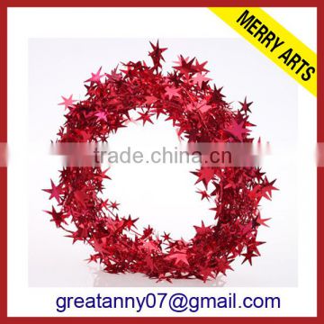 Christmas foil decoration red party tinsel garland for festival ornament