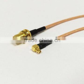 cable assemblies manufacturer MMCX male right angle to RP SMA female Plug pigtail cable RG316