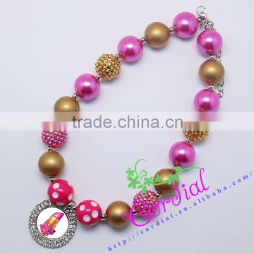 Hot Sale Beaded Jewelry Yiwu Cordial Design Handmade Necklace With Character Pendant For Children