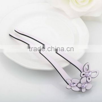 OEM and ODM hair accessories fancy rhinestone butterfly hair forks the style of hair forks women love