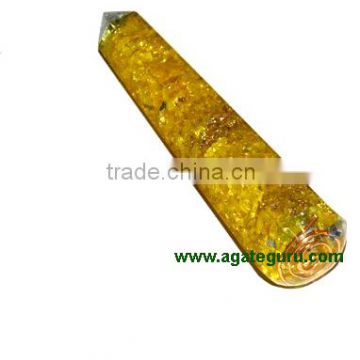 Yellow Faceted Orgone Massage Wands