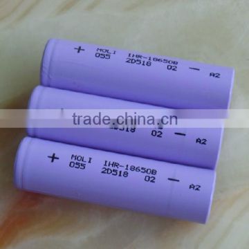 li-ion battery cells 18650 lithium battery moli 18650 2600mah 3.7v flashlight mobile power battery