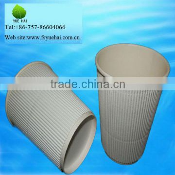 white corrugated paper cups