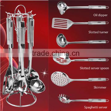 Food grade 6pcs stainless steeel utensil kitchen set