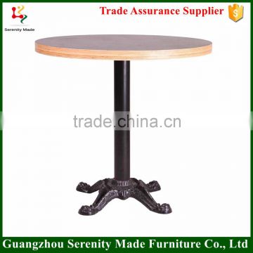 Hot sale wooden coffee table iron table base