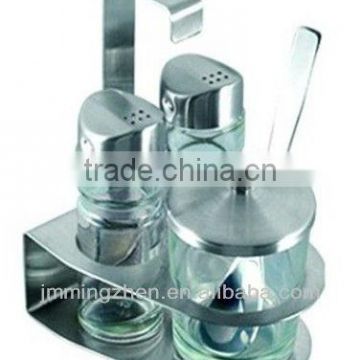 glass spice set with stand ,glass spice set