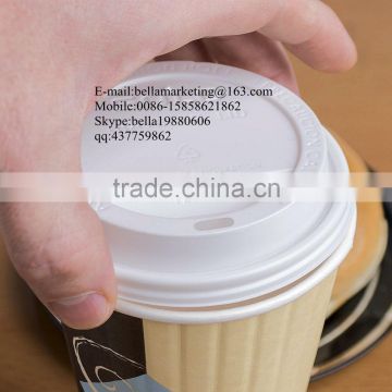 wholesale disposable plastic flat lid, white hot paper cup travel lid for 20 oz. cups