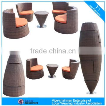 Rattan outdoor furniture cafe table chair set
