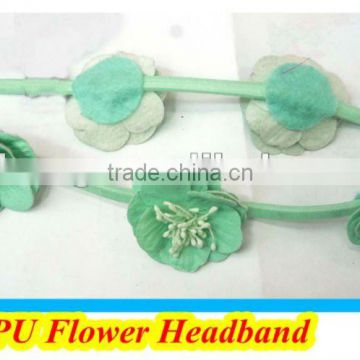 2015 PU Flower elastic Headband