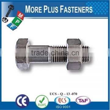 Made in Taiwan ASTM A325 Structural Hexagon Heavy Bolt Hex Head Structural Bolt