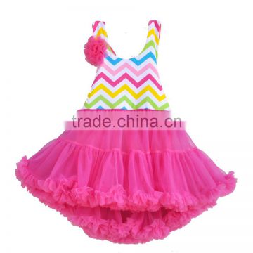 2016 fashion wholesale lace trimmings backless tutu dress for children